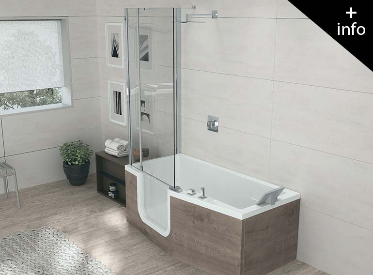 Cambio plato de ducha bañera con puerta lateral
